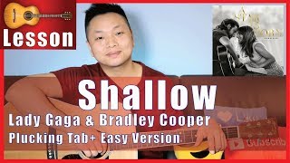 Shallow Guitar Tutorial  Lady Gaga Bradley Cooper  A Star is Born  NO CAPO [upl. by Yra]