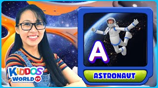 Learn ABC Space with Miss V  Alphabet Space Words from Letters AZ  Space Trivia for Kiddos [upl. by Arodaeht]