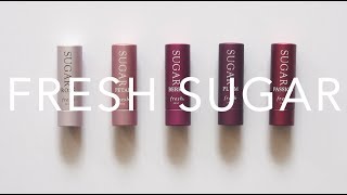 Fresh Sugar Tinted Lip Treatment  Swatches and Review [upl. by Yalcrab]