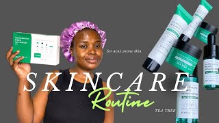 Skincare Routine for acne prone skin skincareroutine acneproducts teatree [upl. by Doris253]