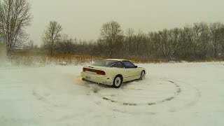 Two Nissan 240SX Drifting in Winter [upl. by Adolphus]