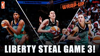 🚨 GAME 3 REACTION  Liberty STEAL Game 3 in Minnesota lead series 21  WNBA The WrapUp 🏀 [upl. by Eendys]