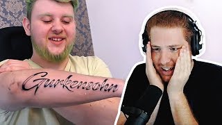 Unge REAGIERT auf Gurkensohns Tattoo  ungeklickt [upl. by Salot]