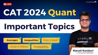 CAT 2024 Quant Important Topics  Highest Weightage QA Topics For CAT Exam 🔴 By Maruti Sir [upl. by Ayit245]