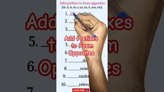 Add Prefixes to Form Opposites  Prefix and Suffix shortsgrammarprefixes vocabulary [upl. by Scharff432]