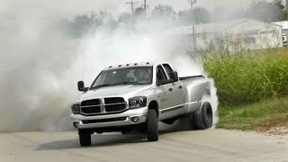 CRAZY Cummins Dually Truck Fishtail Burnout Video EPIC Truck Brake Stand Gone Wild 🎥 [upl. by Conall]