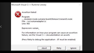 Fix Microsoft Visual C Runtime Library Assertion Failed Vulcanadaptercc Error Adobe Windows PC [upl. by Atauqal680]