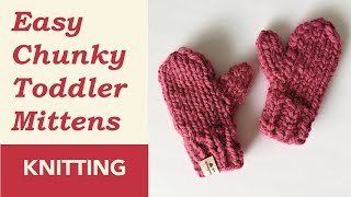 How to Knit Chunky Mittens for Toddlers 23 Years Old  Toddler Mittens Knit Pattern For Beginners [upl. by Carlene]