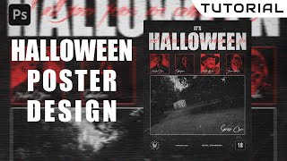 How to Make Brutalism Halloween Poster Design Style  Photoshop Tutorial [upl. by Nelad]