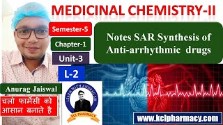 Brief Notes on Anti arrhythmic Drugs Synthesis  L2 Ch1 Unit3  Medicinal ChemistryII 5th Sem [upl. by Ahsilyt]