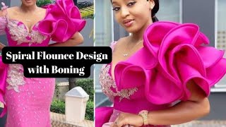 How to Make Spiral Flounce Sleeve with Boning [upl. by Anerual]