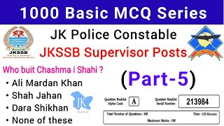 JK Police Constable Important MCQS  JKSSB Constable amp Supervisor Important Questions  JKP 1000 MCQ [upl. by Anairt]