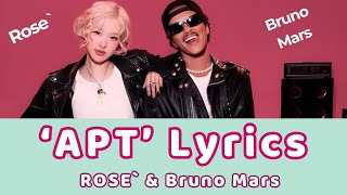 ROSÉ amp Bruno Mars APT Color Coded Lyrics [upl. by Ennovehc]