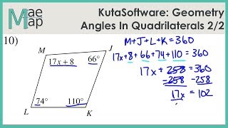 KutaSoftware Geometry Angles In Quadrilaterals Part 2 [upl. by Femmine]