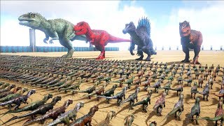 1000 Dilos VS ARK Dinosaurs  Cantex [upl. by Tnirb]