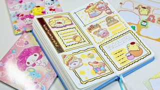 stickers journaling🧡 Sanrio Pompompurin 🌈 Immersive ASMR bullet journal  Ep 15 [upl. by Ihdin]