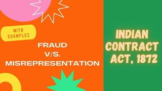 DIFFERENCE BETWEEN FRAUD AND MISREPRESENTATION  INDIAN CONTRACT ACT 1872  in Hindi [upl. by Eleanor]