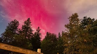 Northern Lights Aurora Borealis 10 10 11 2024 October From Grants Pass Oregon 4K Timelapse [upl. by Atibat]