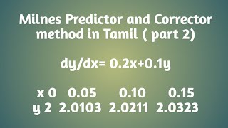 Milnes Predictor and Corrector method in Tamil part 2 [upl. by Haletky]