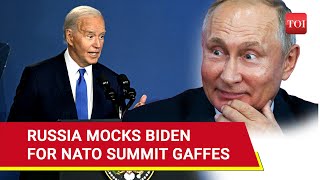 Putin Mocks Biden For NATO Gaffes Russia Blasts US President For Attacking Kremlin Boss  Watch [upl. by Juline]