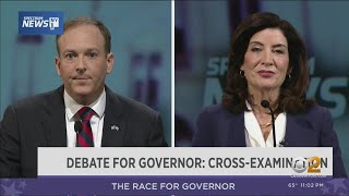 NY gubernatorial candidates Hochul Zeldin face off in only debate [upl. by Lazor]