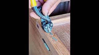 Square corner cabinet hinge installation process [upl. by Senskell]