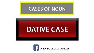 dative case cases of noun English Grammar with Tahir Afridi 07 [upl. by Adnalu]