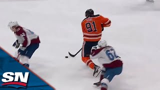 Evander Kane Pulls Off Incredible Goal To Complete Hat Trick Vs Avalanche [upl. by Guinna]