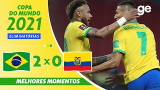 BRASIL 2 X 0 EQUADOR  MELHORES MOMENTOS  7ª RODADA ELIMINATÓRIAS DA COPA  geglobo [upl. by Doley]