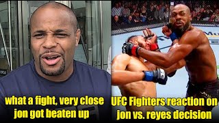 Daniel cormier and other fighter reaction on Jon Jones win over Dominic Reyes [upl. by Carlota]