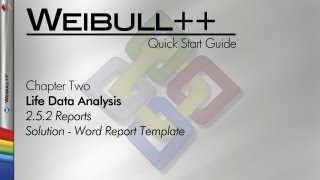 Weibull 8 Quick Start Guide Chapter 252 Word Report Template [upl. by Prestige]