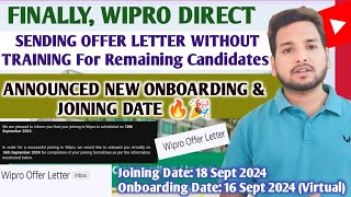 Wipro Onboarding Latest Update  Joining Date Out  Offer Letter  Preskilling Training  Rejection [upl. by Braden]