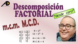 Descomposición FACTORIAL mcm y MCD Academia DIEGO [upl. by Aenal633]