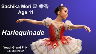 BALLET Youth Grand Prix JAPAN Sachika Mori Age 11 Harlequinade [upl. by Valoniah]