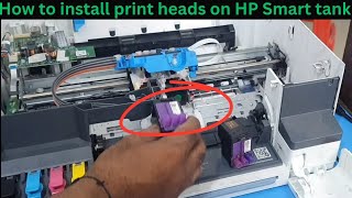 How to install print heads on HP smart tank 585part to video [upl. by Sedicla]