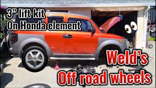 AWD Honda element gets 3in lift kit and welds off road wheels Pt 1 [upl. by Cud]