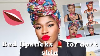 BEST RED LIPSTICKS FOR DARK SKIN WOC REDLIPSTICK [upl. by Agatha]