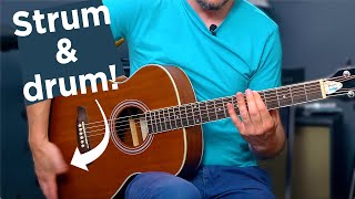 How to Strum and Drum  Percussive Acoustic Guitar Lesson 1 [upl. by Theodosia]