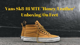 Vans Sk8Hi MTE quotHoneyLeatherquot Unboxing amp On Feet [upl. by Eskill]