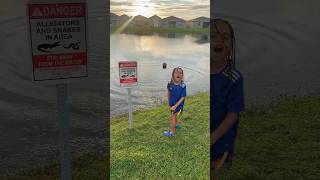 Son Throws basketball in alligator Lake 😳😂 shorts [upl. by Giardap]