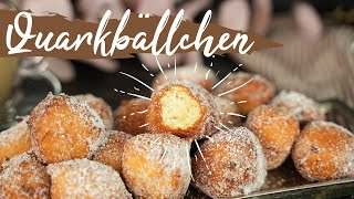 Wie vom Bäcker Quarkbällchen selber machen  Rezept  einfach und schnell mit wenigen Zutaten [upl. by Nonahs]