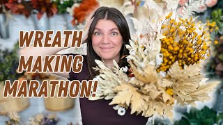 How to make 🍂THREE🍂 gorgeous fall wreaths Live wreath making marathon [upl. by Netsreik]