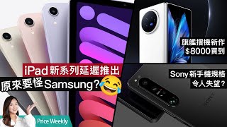 iPad新作遲發布原來要怪Samsung！2024旗艦摺機＄8000買到？iPhone一個更新令充電速度加倍｜廣東話 PriceWeekly 213 [upl. by Lacee966]