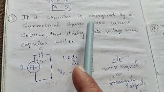 If a capacitor is energized by a symmetrical square wave current source then steady state voltage [upl. by Uy338]