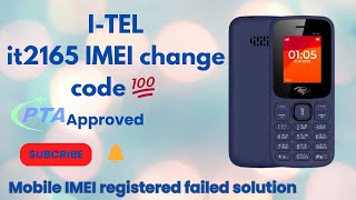 Itel it2165 IMEI change code 💯  Invalid sim solution  SIM registered failed solution 💯 [upl. by Shamma607]