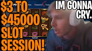 3 TO 45000 SLOT SESSION CRAZIEST SLOT WIN OF ALL TIME [upl. by Anawaj]