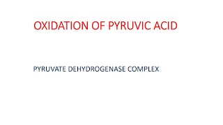 Oxidation of pyruvic acid Pyruvate Dehydrogenase complex  পাইরুভিক অ্যাসিডের জারণ  Class Xi [upl. by Atinrev]