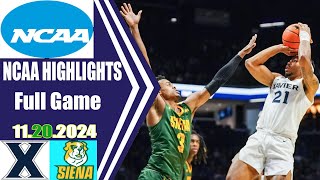 Xavier Musketeers vs Siena Nov2024 Full Game NCAA Mens Basketball Highlights [upl. by Raasch285]