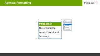 Agenda Formatting placement and agenda splitters thinkcell tutorials [upl. by Hake]