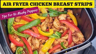 SIMPLE AIR FRYER CHICKEN BREAST WITH PEPPERS RECIPE  AIR FRIED DINNER RECIPES [upl. by Reldnahc164]